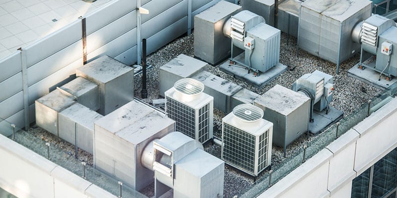 Air condition system on the building roof top.